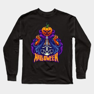 Halloween pumpkin head monster Long Sleeve T-Shirt